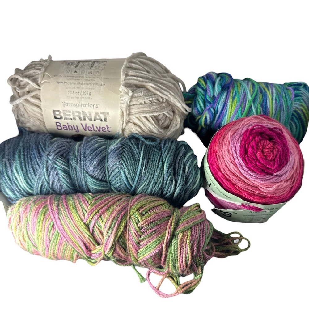 Mixed yarn lot Bernat Baby Velvet Yarn
